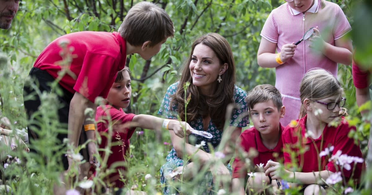 Kate Middleton Looks For Bugs and Reads to Kids During a Sunny Afternoon in Her New Garden
