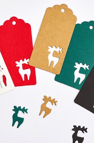 Kraft paper custom tags gift tags product tags Handmade tags DIY tags - Christmas Reindeer