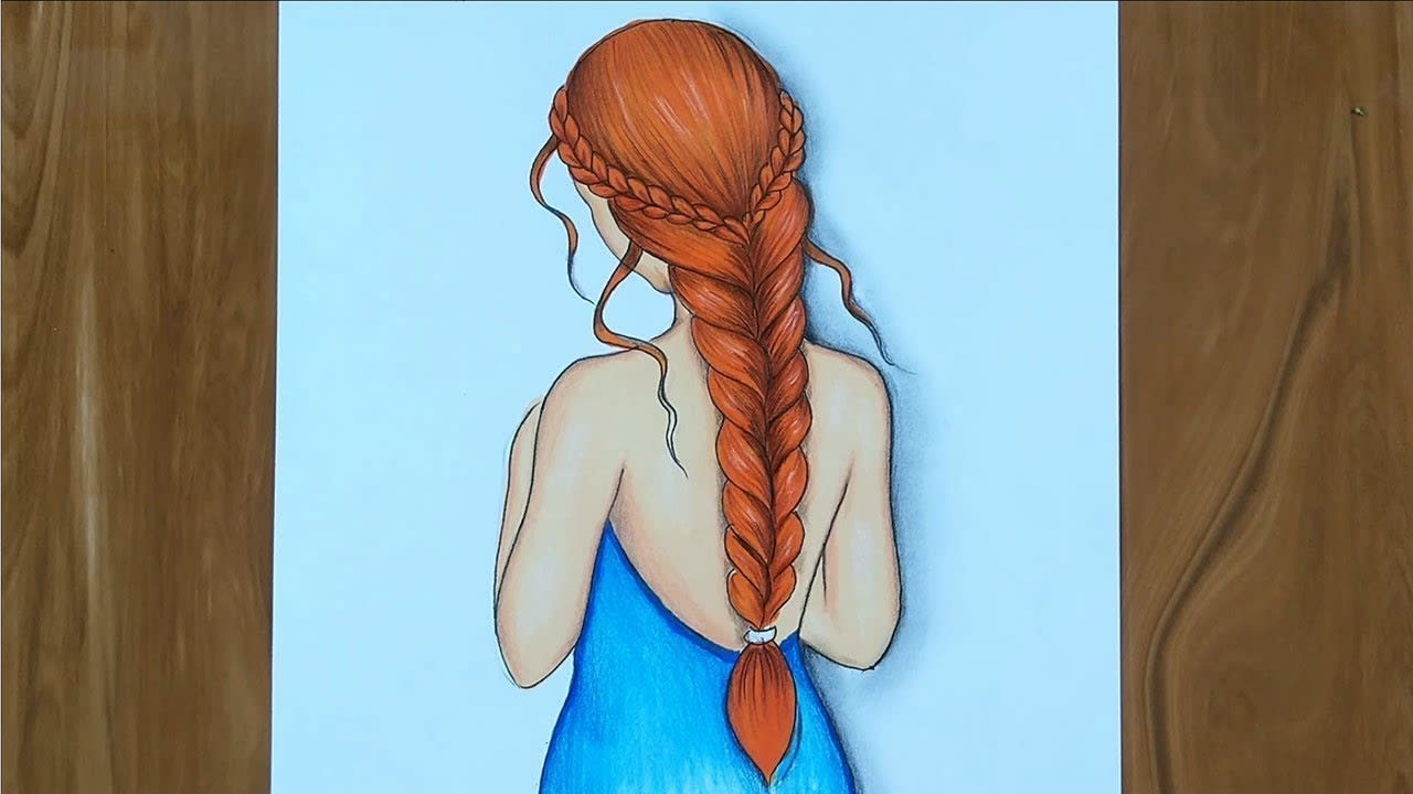 How to draw a Beautiful Girl with braid hairstyle