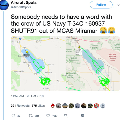 US Marine plane draws phallic symbol in California sky