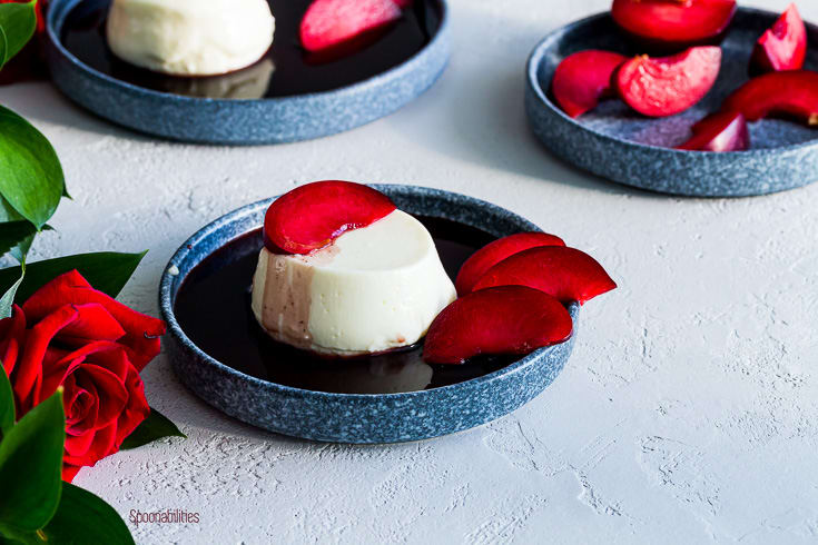 Labneh Kefir Panna Cotta with Red Wine Syrup