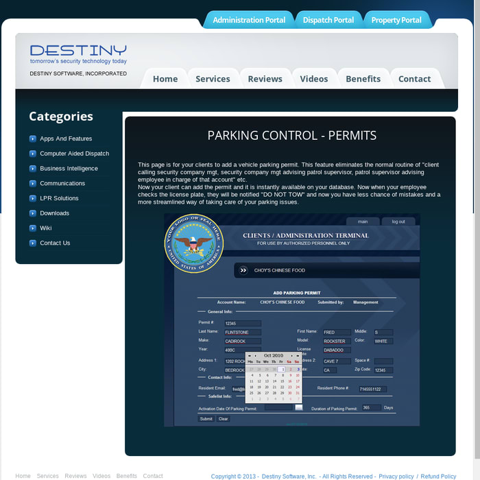 Destiny Software, Inc. - Tomorrow's Security Technology Today!