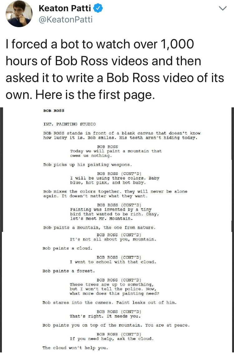 Bob Ross bot script | Tumblr funny, Funny, Funny quotes