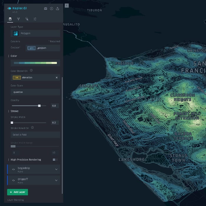 Large-scale WebGL-powered Geospatial Data Visualization Tool