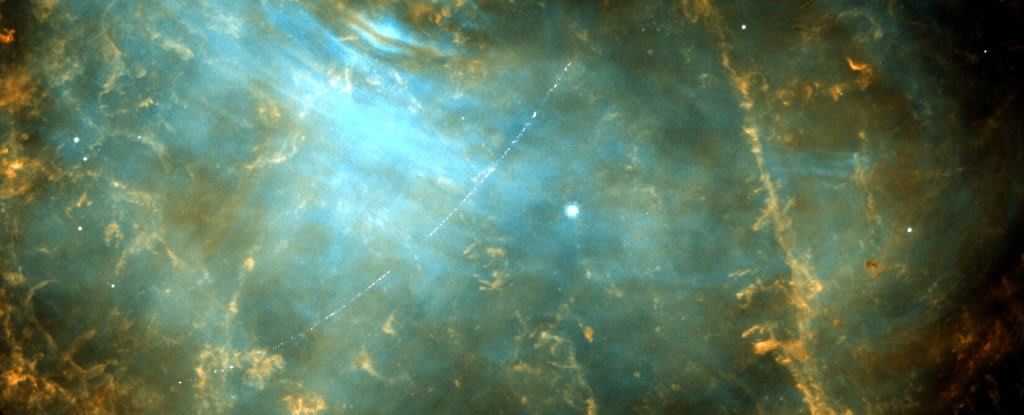 Hubble Catches Incredible 'Photobomb' of an Asteroid Streaking Past Crab Nebula