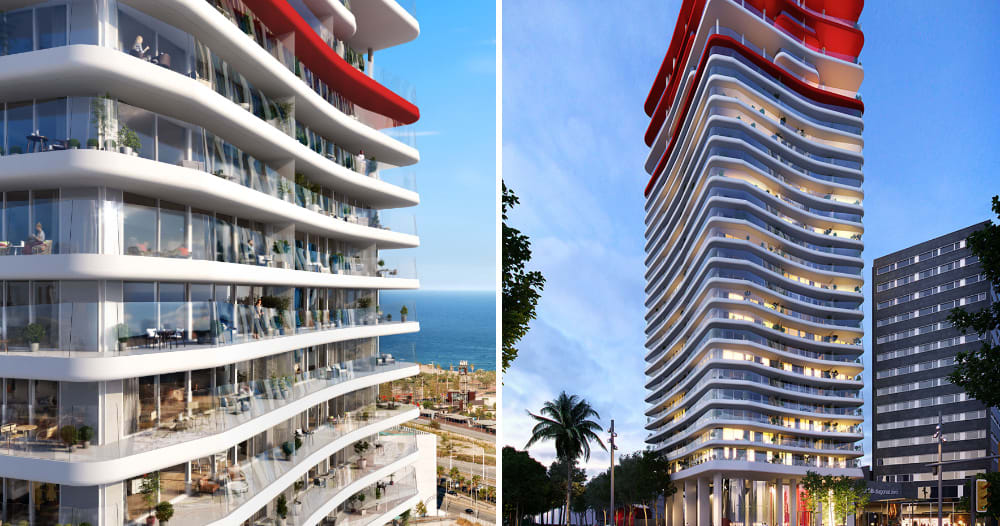 odile decq reveals new images of 'antares', a residential tower being built in barcelona