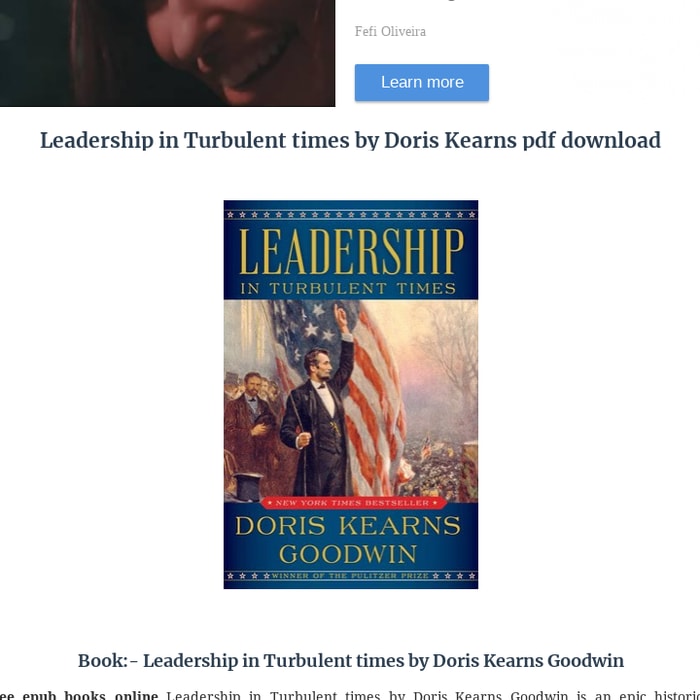 Leadership in Turbulent times by Doris Kearns download