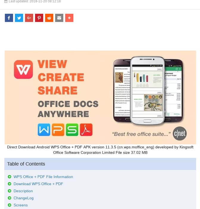 WPS Office + PDF 11.3.5: Download Android APK
