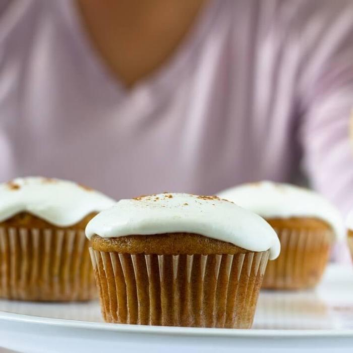 Pumpkin Banana Cupcakes with Cream Cheese Frosting - Delicious Not Gorgeous