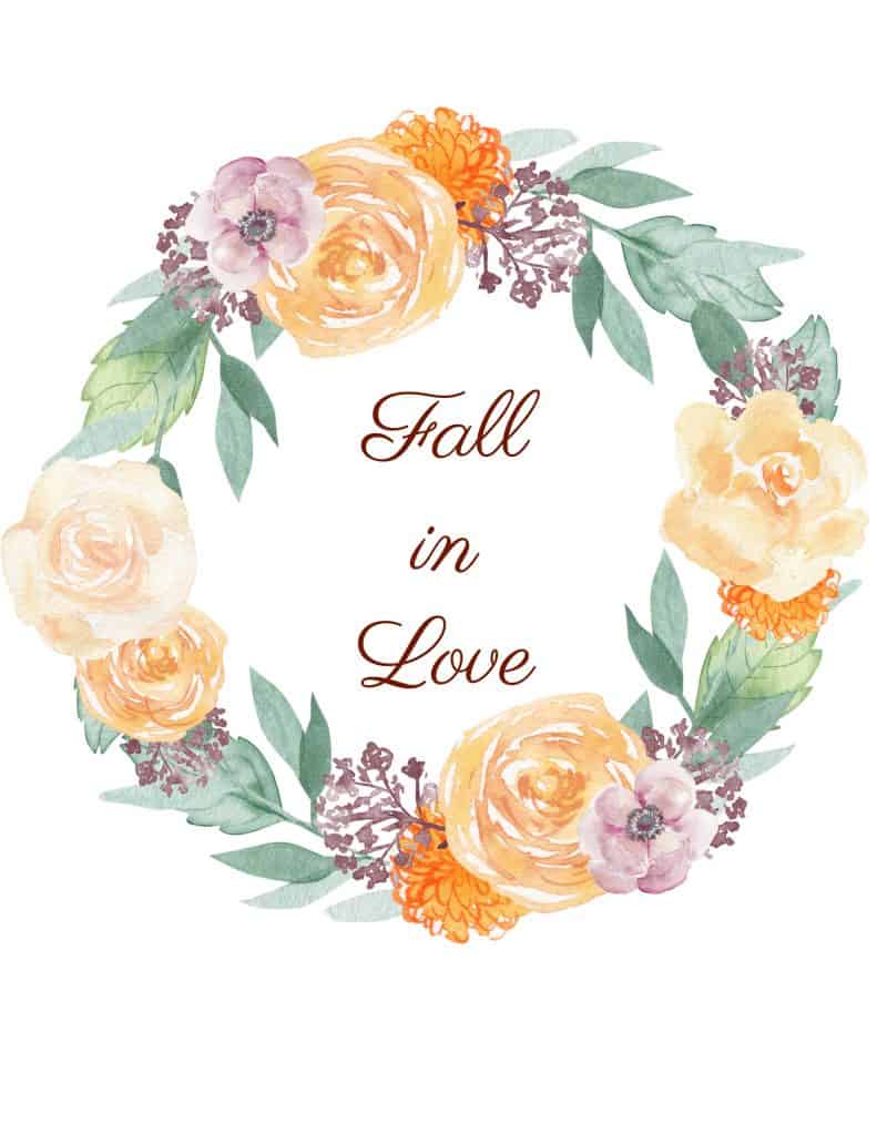 Free Autumn Printables Download Fall Watercolor Calligraphy art frame