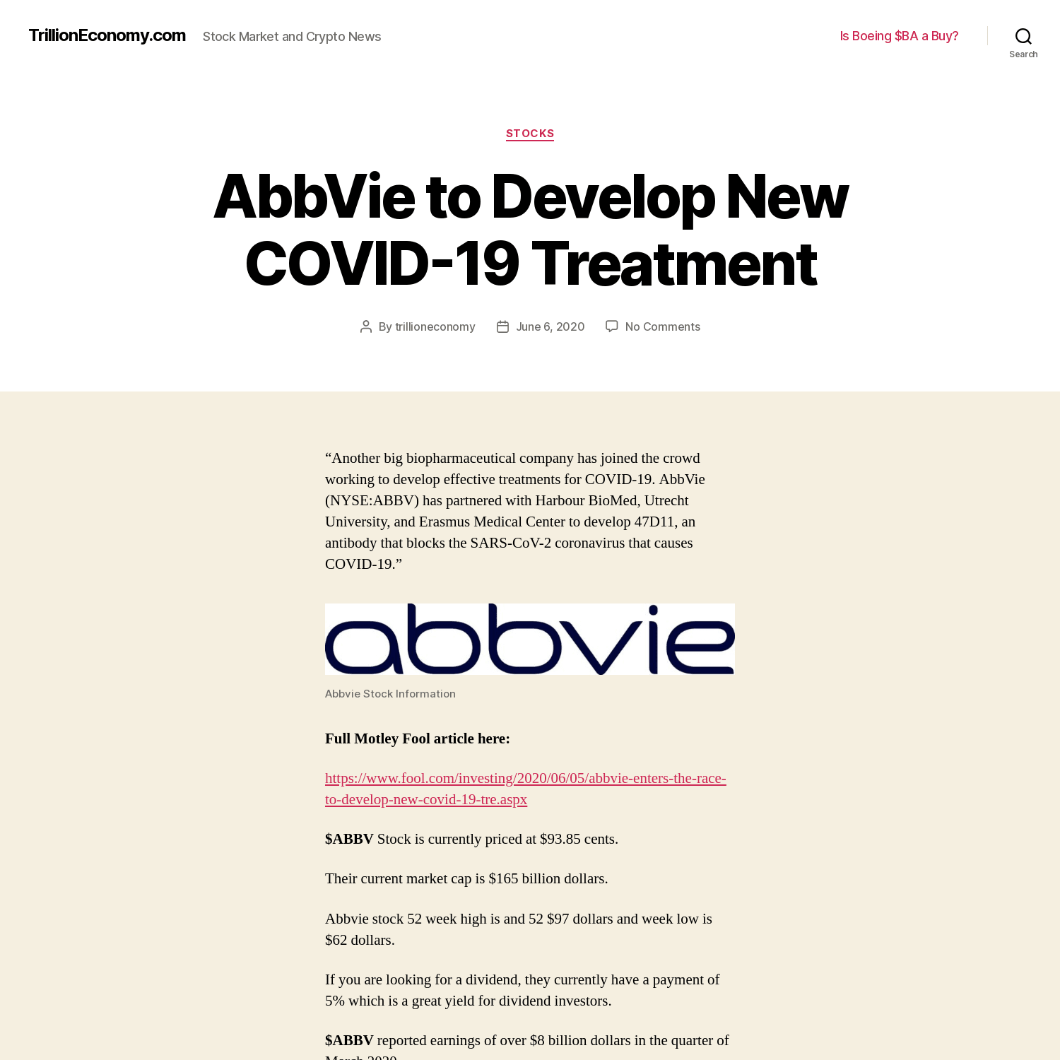 AbbVie to Develop New COVID-19 Treatment