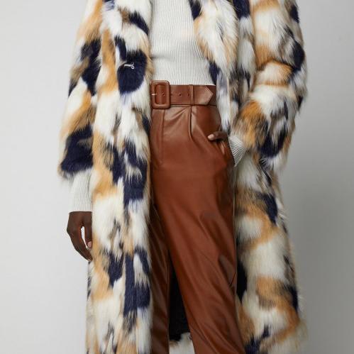 Givenchy Oversized Patchwork-Effect Faux Fur Coat