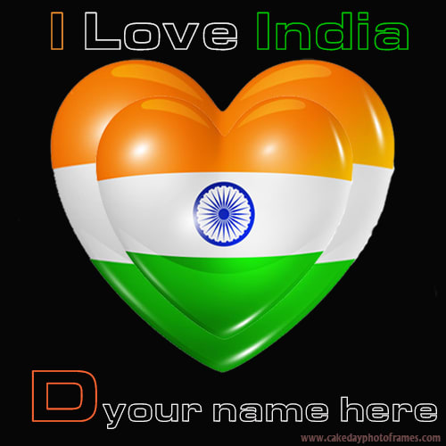 Write your name on Indian flag D alphabet name pic
