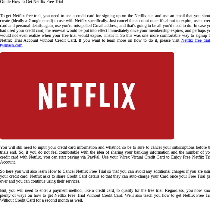 Guide How to Get Netflix Free Trial