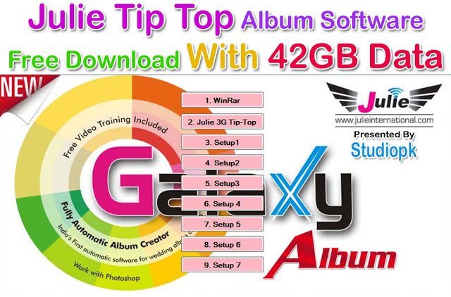 Julie Tip Top Album Design Software With 25GB Complete Data
