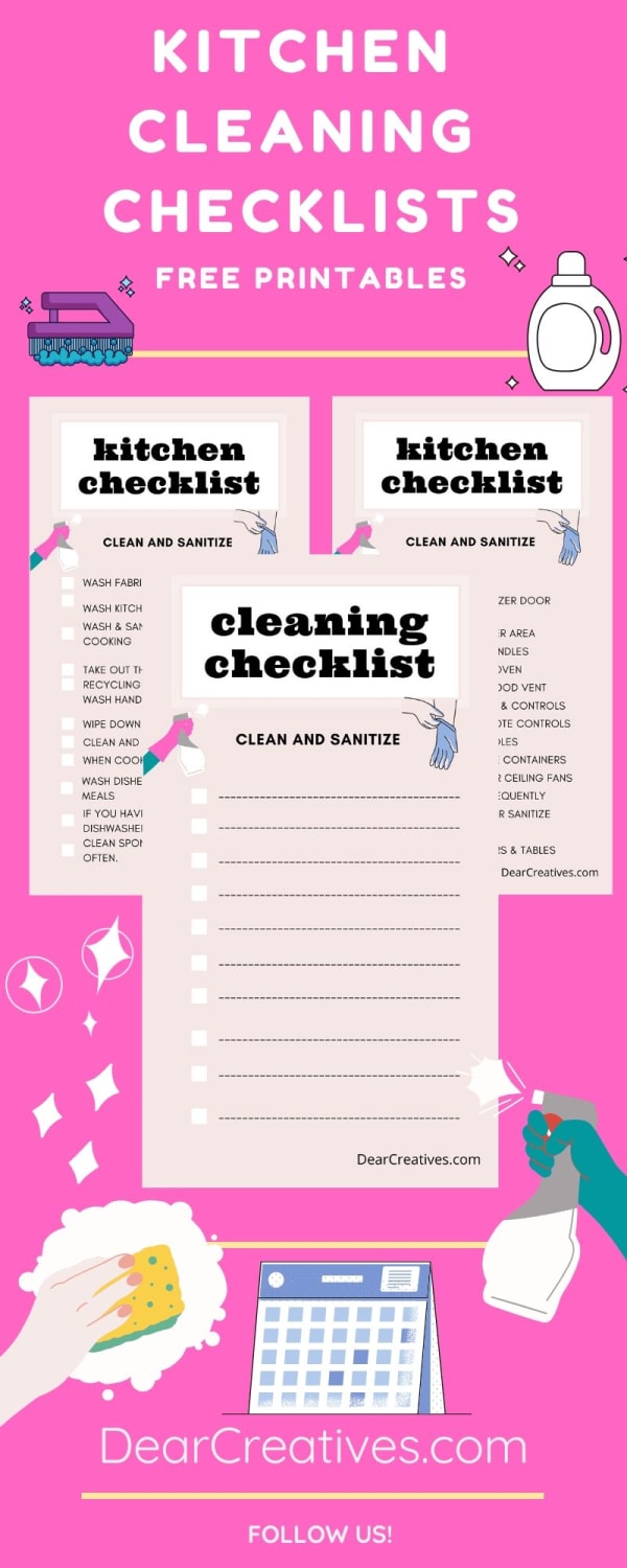 Kitchen Cleaning Checklist + Blank Cleaning Checklist