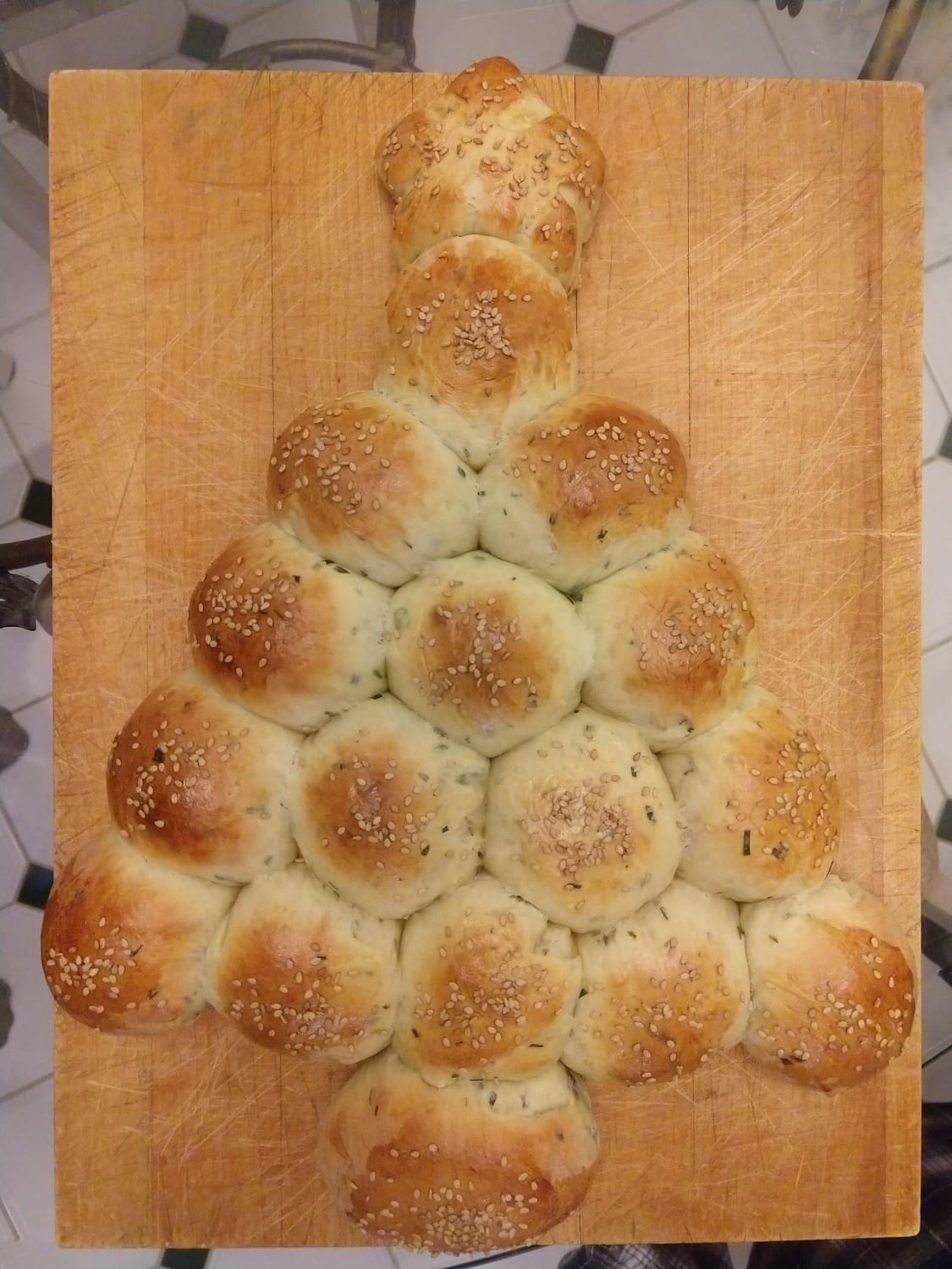 Gave my family the gift of Bon Appetit's Sour Cream and Chive Rolls!