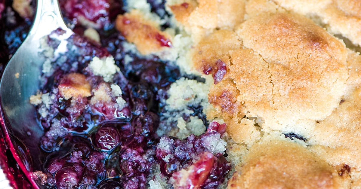 Dutch Oven Blueberry Cobbler with Just 2 Ingredients