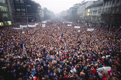 Velvet revolution in Czechoslovakia 1989