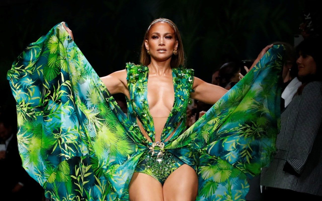 Jennifer Lopez stars on the Versace catwalk in the iconic dress she first wore 20 years ago