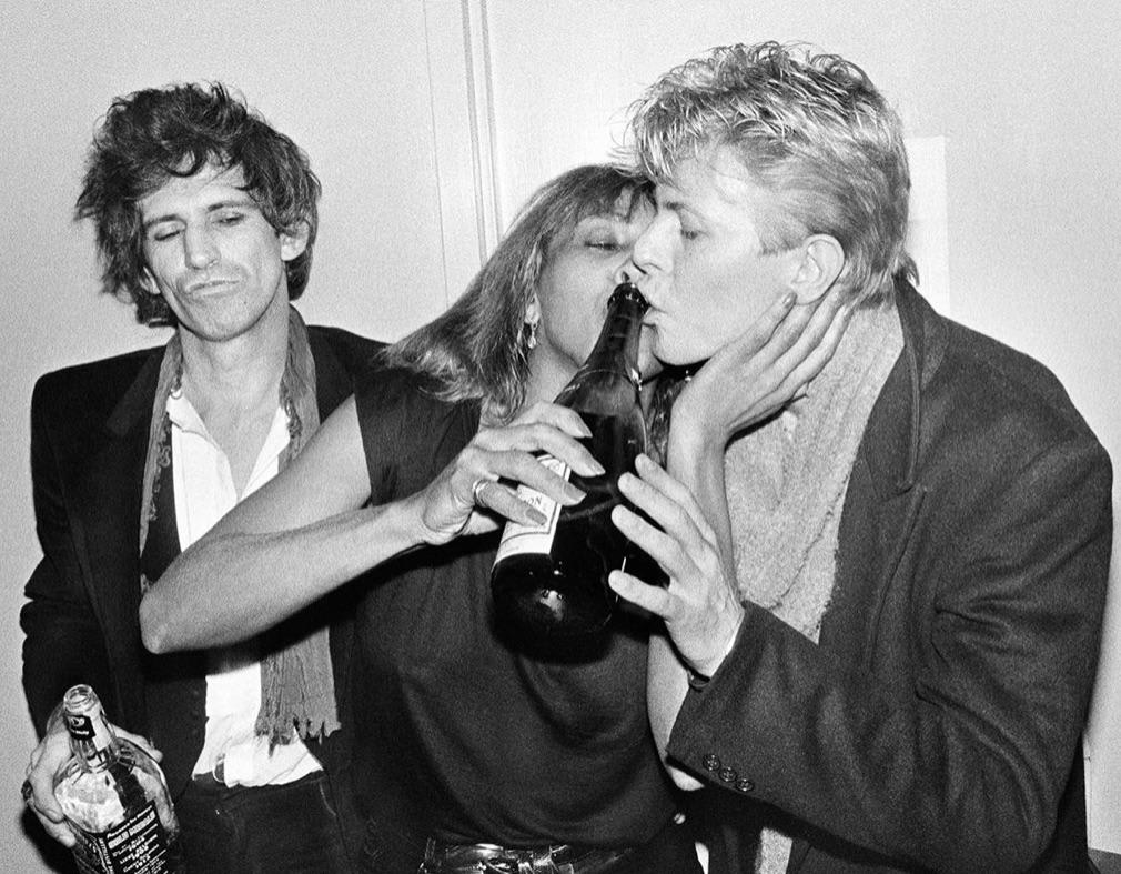David Bowie, Tina Turner, and Keith Richards 1983. So much cool.