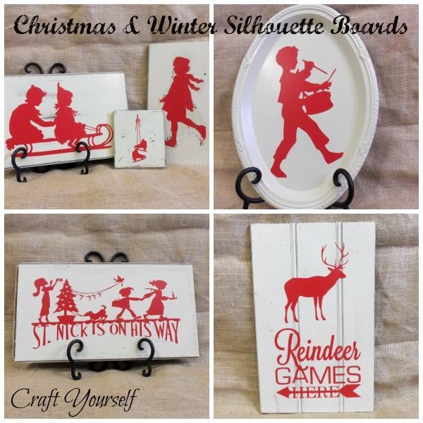 Vintage Christmas/winter silhouette boards - Craft