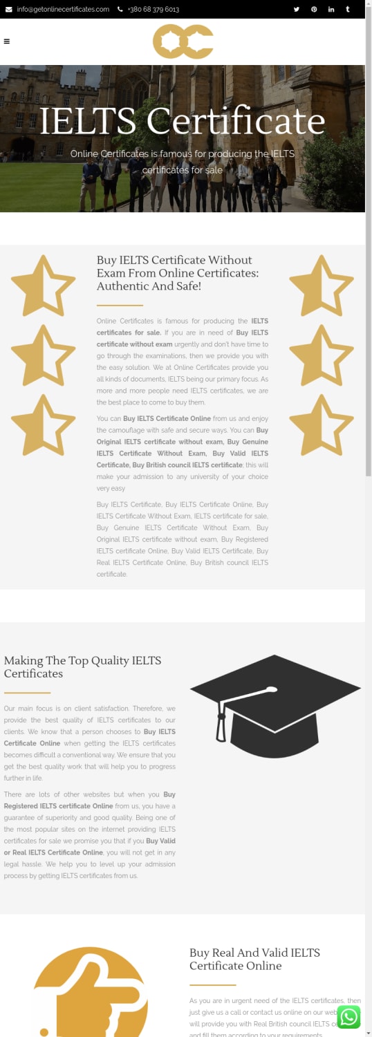 Buy IELTS Certificate Without Exam From Online Certificates