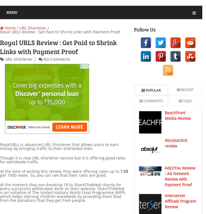 Royal URLS Review : Get Paid to Shrink Links with Payment Proof