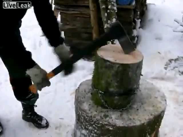 How to chop wood without messing around.