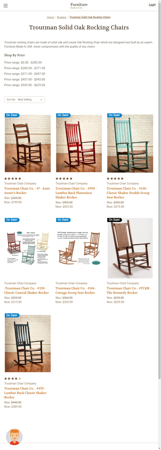 Solid Oak Rocking Chairs by Troutman Chair Company from FurnitureMadeInUSA.com!