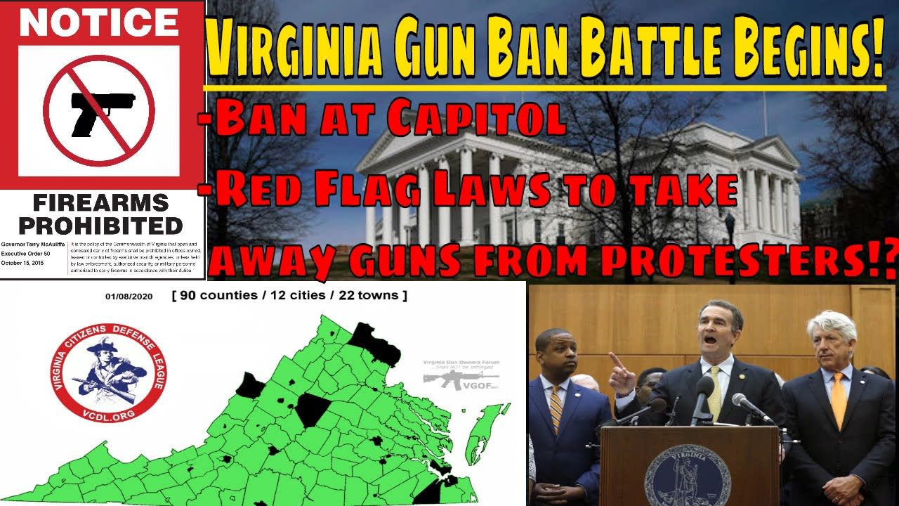 Virginia Gun Ban battle begins! Capitol Gun Ban, senator wants red flag laws to take away guns,