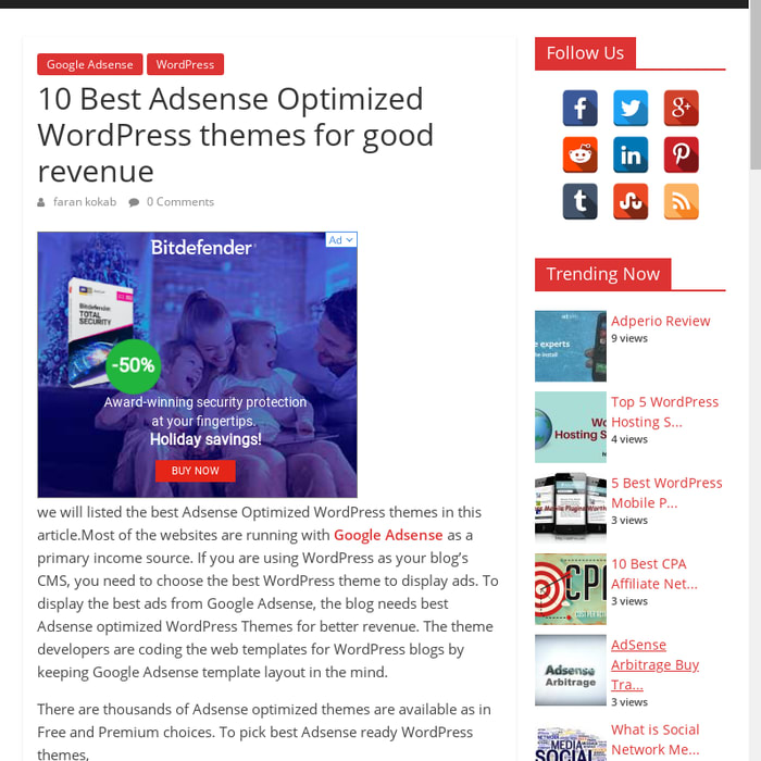 10 Best Adsense Optimized WordPress themes for good revenue