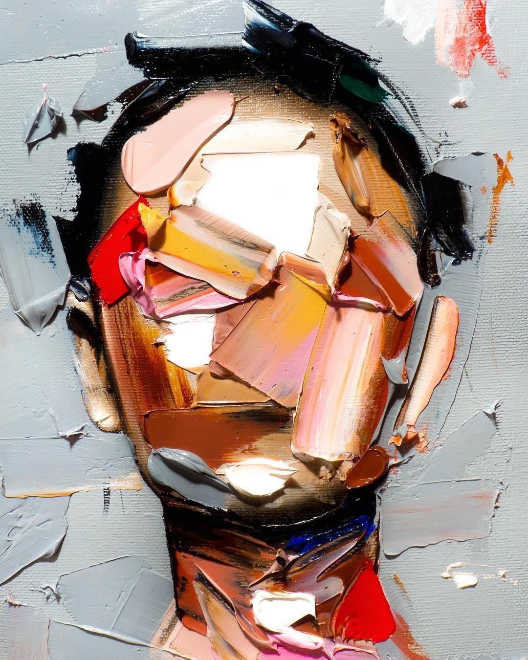 Thick Strokes of Paint Create Featureless Portraits in Abstracted Paintings by Joseph Lee — Colossal