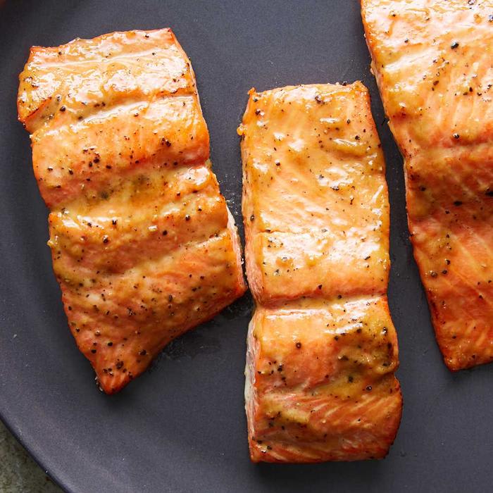 Roasted Salmon Glazed With Brown Sugar and Mustard Recipe