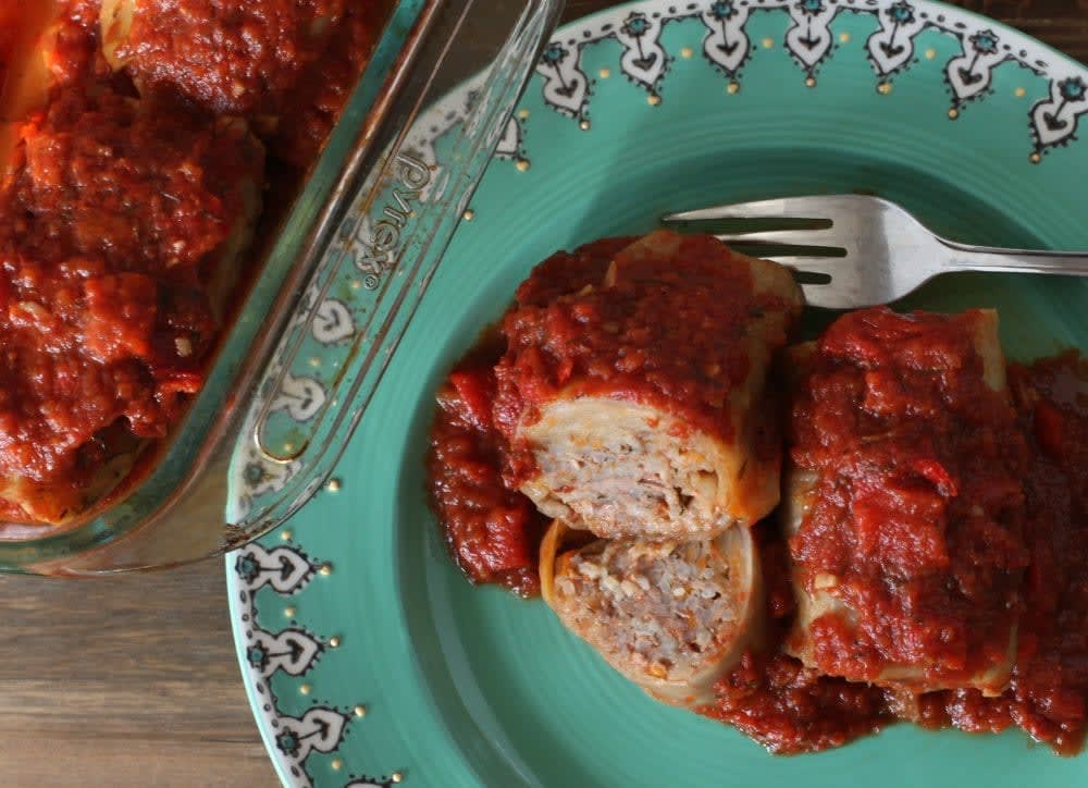 Cabbage Rolls with Dill and Roasted Red Pepper - Dish 'n' the Kitchen