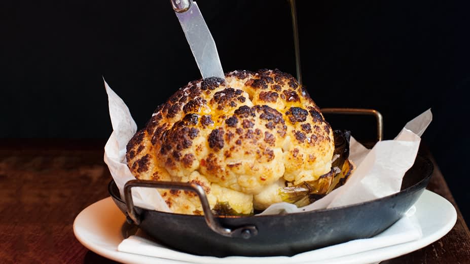 Whole Roasted Cauliflower with Whipped Goat Cheese Recipe