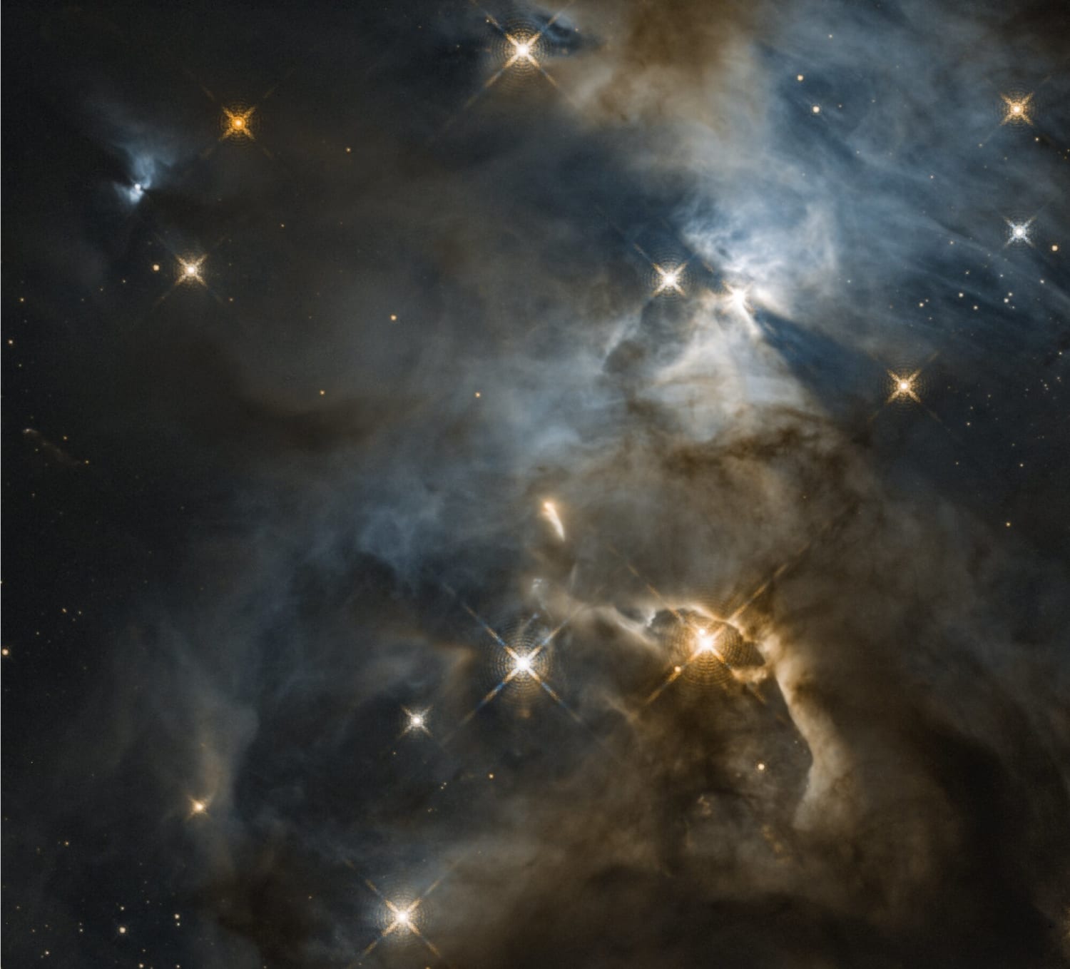 Hubble sees a cosmic flapping 'Bat Shadow'