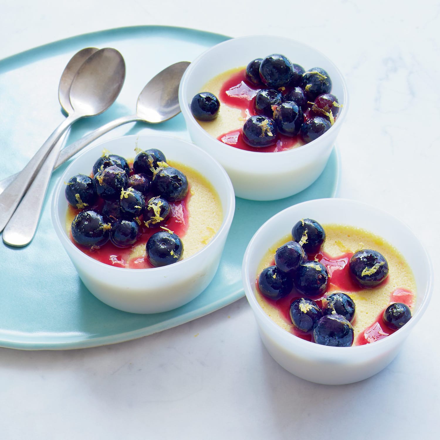 Sweet Corn Panna Cotta with Fresh Blueberry Compote Recipe