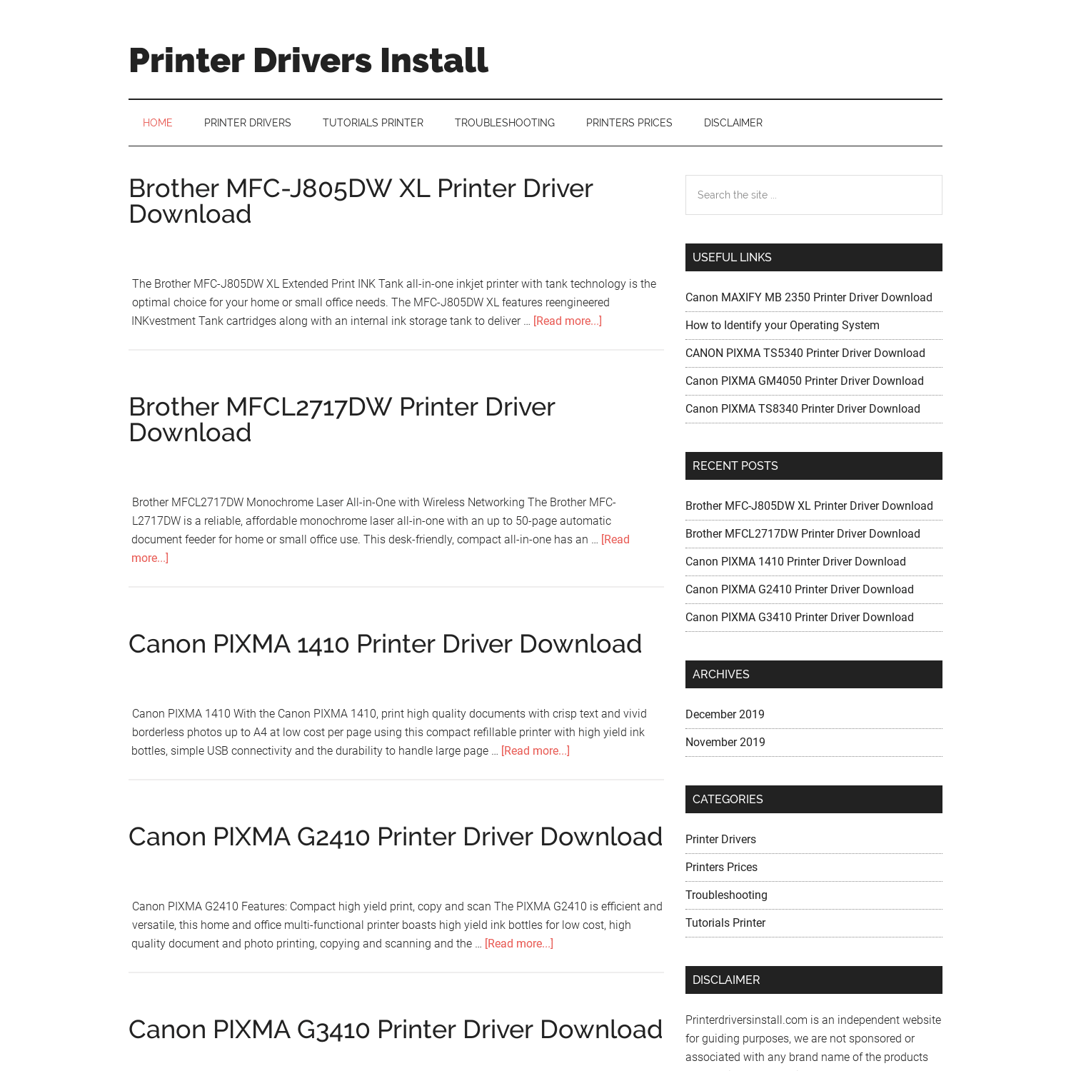 Printer Drivers Install