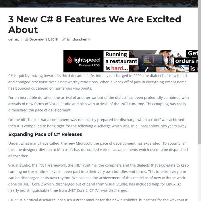 3 New C# 8 Features We Are Excited About – Chandresh Khambhayata