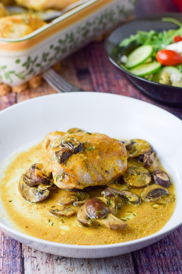Maple Mustard Chicken Thighs - Baked & Delicious