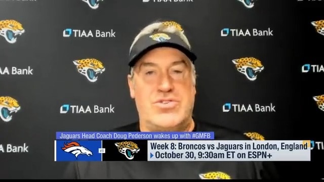 [Good Morning Football] So happy to have Doug Pederson back on #GMFB! We talk about the @Jaguars heading to London Week 8 vs the Broncos at Wembley Stadium! Plus we have to talk about the Jags 2022 Draft, Trevor Lawrence & more