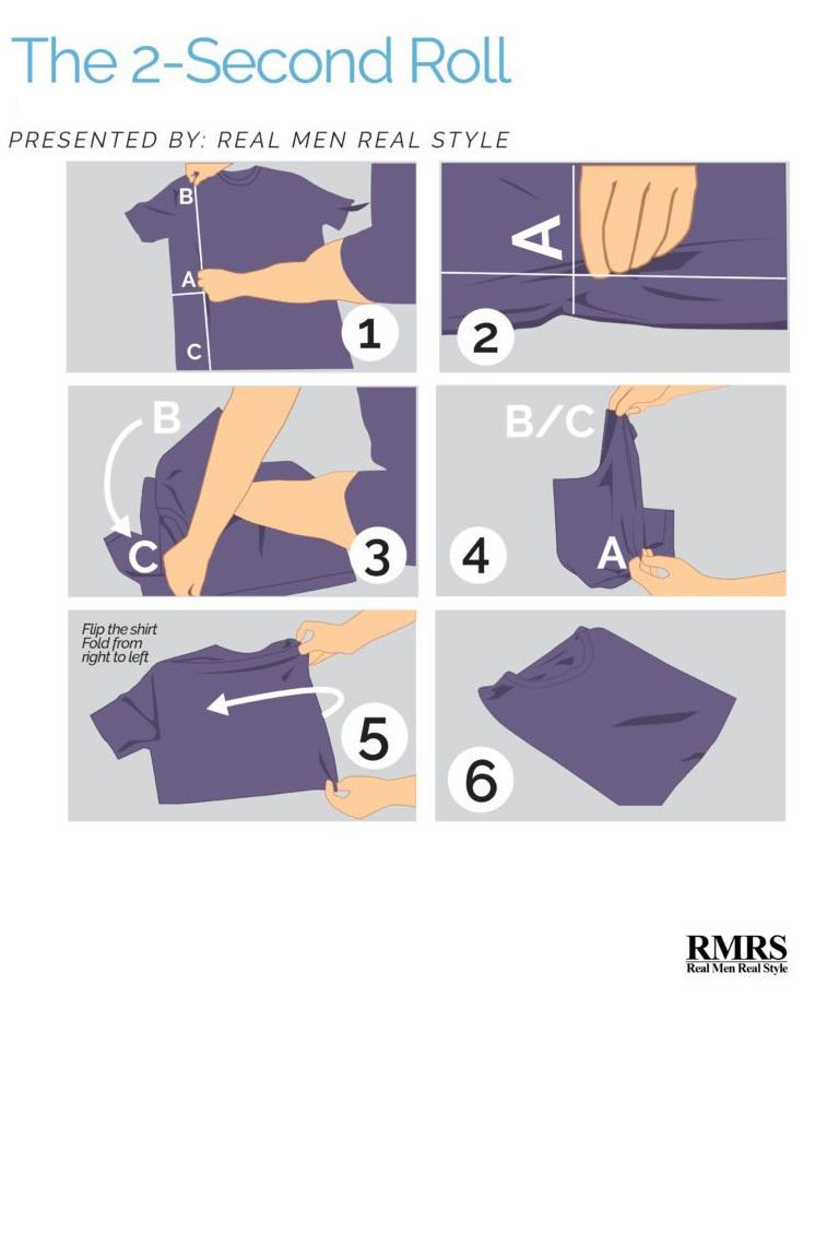 How To Fold a T-Shirt With 2 Second Roll (AKA Japanese Folding Method)