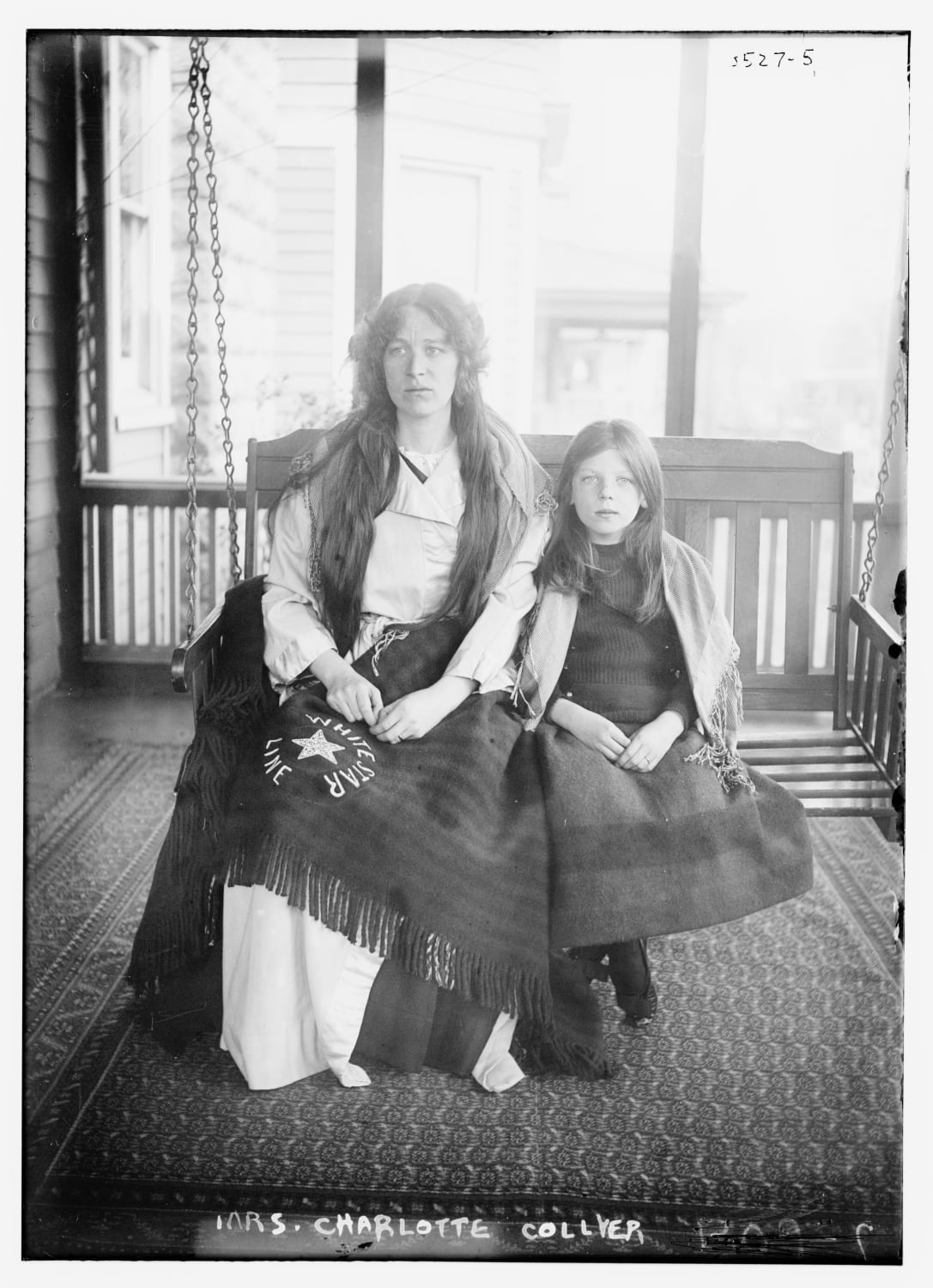 Charlotte Collyer and her daughter Marjorie, survivors of the sinking of the RMS Titanic, 1912