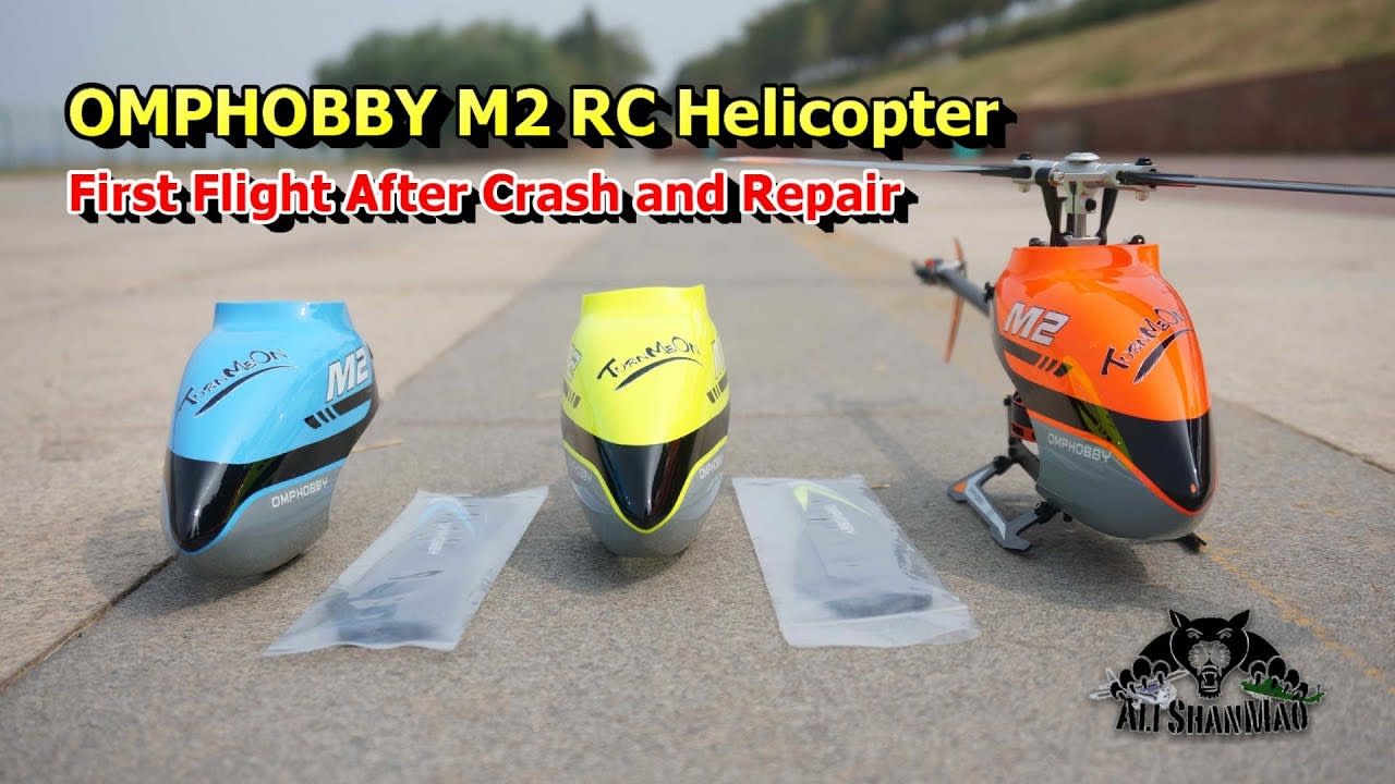 OMPHOBBY M2 3D RC Helicopter 1st Flight After Crash and Repairs