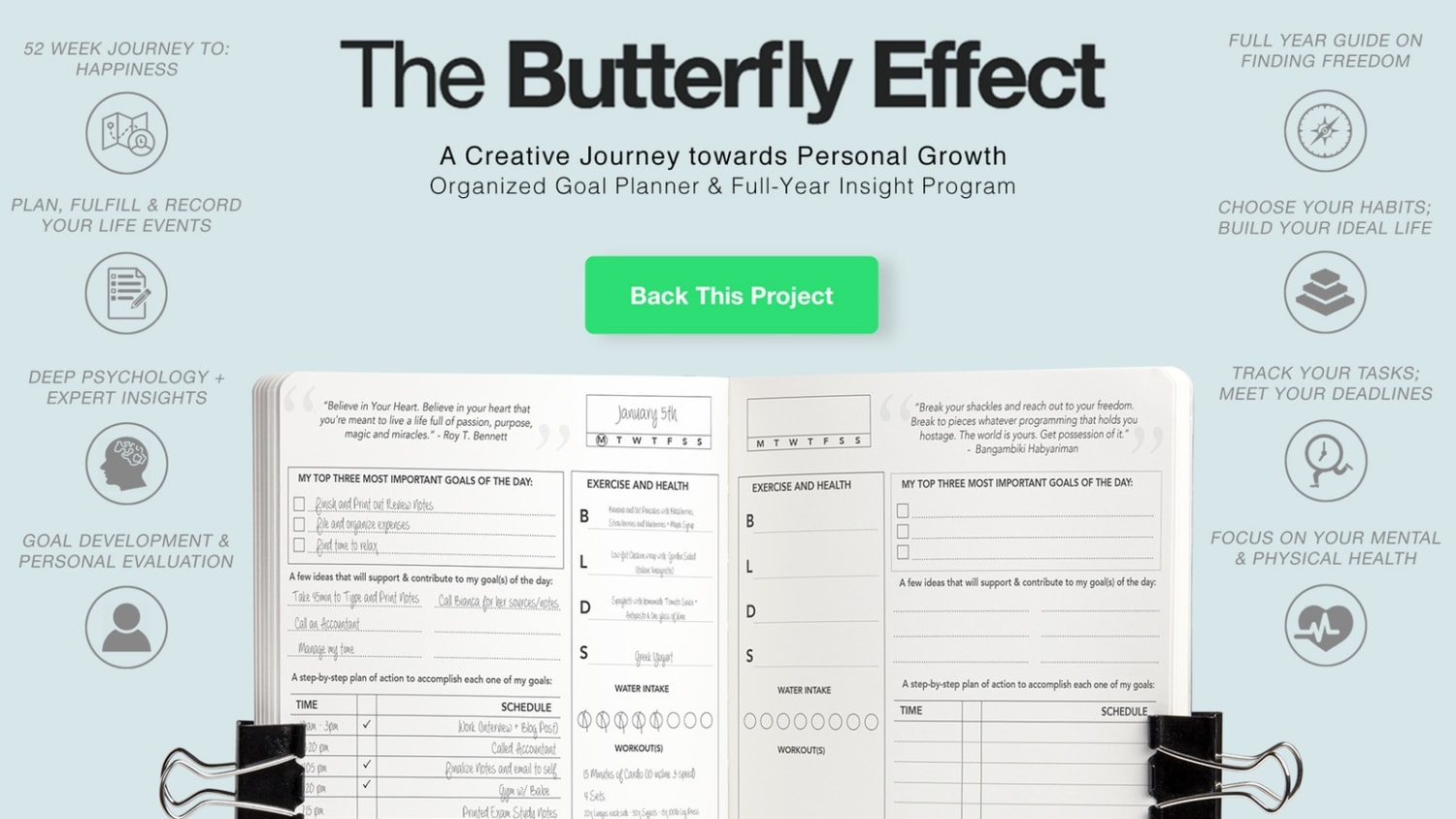 The Butterfly Effect Planner: Transformation starts Here