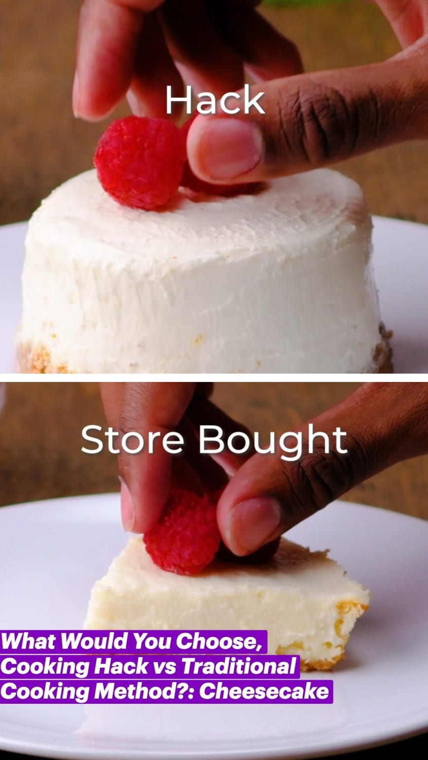 What Would You Choose Cooking Hack vs TraditionalCooking Method?: Cheesecake