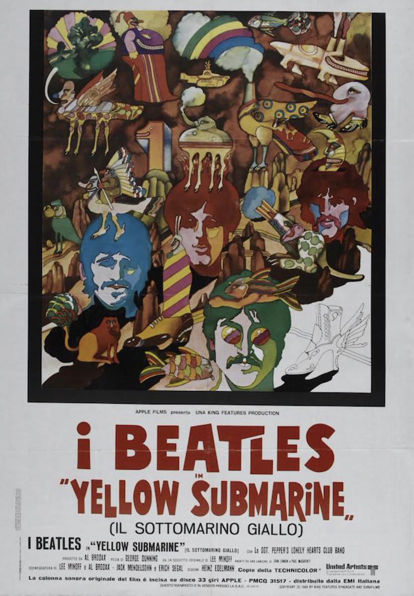 Happy Birthday to Paul McCartney - YELLOW SUBMARINE - 1968 - Italian release poster