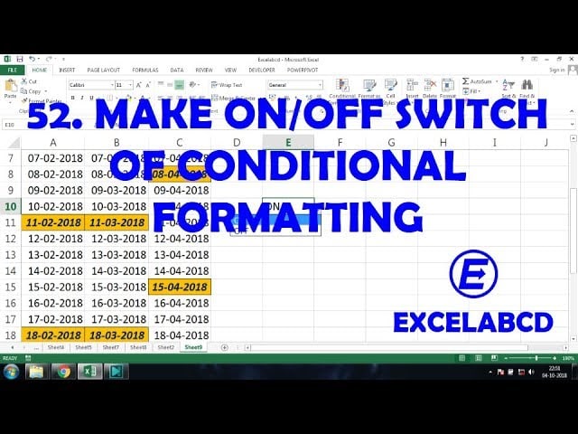Make an ON/OFF switch for Conditional Formatting