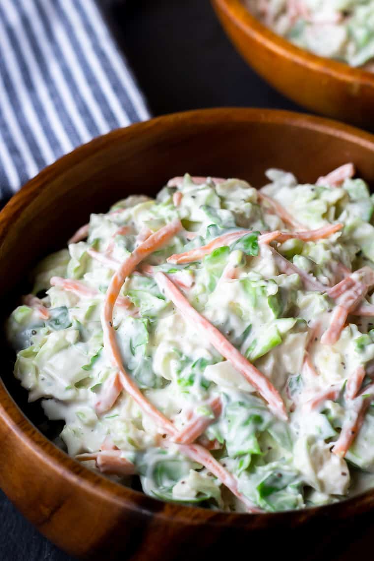 Creamy Brussels Sprouts Coleslaw